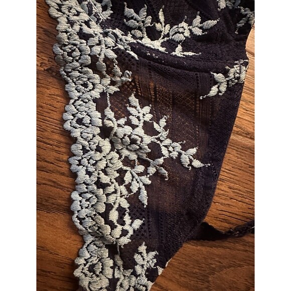 Wacoal Embrace Lace Underwire Bra Unlined 65191 Dark and Light Blue Size 34DD - Picture 5 of 6